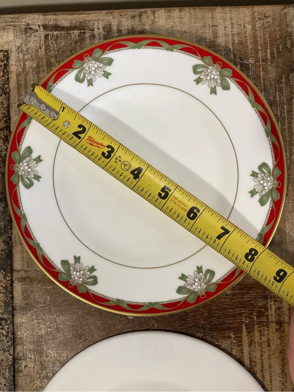 4 Salad Plates Waterford Fine China Holiday Ribbons Christmas Plates